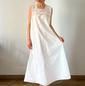 Antique 1920s white cotton lace dress