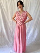 Load image into Gallery viewer, Vintage 1930s silk dress pink polka dot and lace