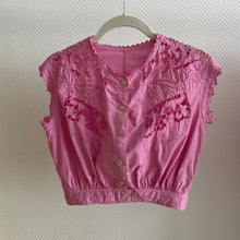 Load image into Gallery viewer, Antique Edwardian hand dyed cotton top