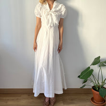 Load image into Gallery viewer, Vintage 1940s white bridal eyelet cotton dress
