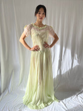 Load image into Gallery viewer, Vintage 1940s sheer apple green dress