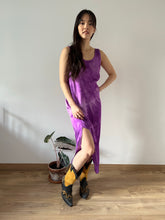 Load image into Gallery viewer, Vintage silk violet hand dyed dress