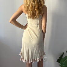 Load image into Gallery viewer, Vintage 40s silk slip dress pale mint green color