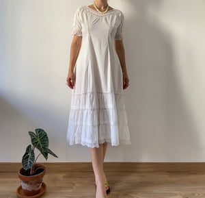 Antique Edwardian white cotton dress