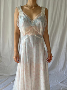 Vintage 50s sheer maxi butterfly dress