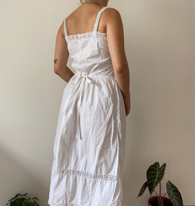 Victorian antique white summer dress cotton