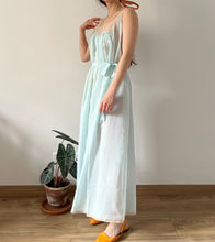 Load image into Gallery viewer, Vintage 30s mint blue silk chiffon lace dress