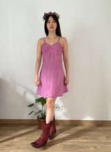 Load image into Gallery viewer, Vintage 1930s reworked hand dyed orchid silk slip