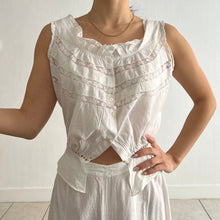 Load image into Gallery viewer, Antique Edwardian white cotton lace top