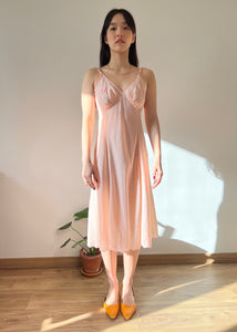 1930s sheer floral appliqué slip dress