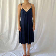 Load image into Gallery viewer, Vintage 50s dark blue slip dress