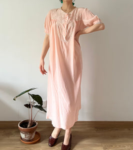 Antique 20s light pink lace gown