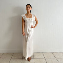 Load image into Gallery viewer, Vintage 1930s silk satin white bridal dress