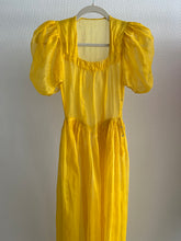 Load image into Gallery viewer, Vintage 1930s hand dyed organza sunflower dress