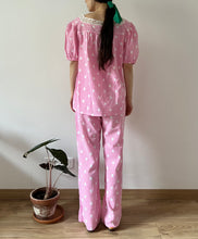 Load image into Gallery viewer, Vintage 60s pink plaid and dots cotton pyjamas