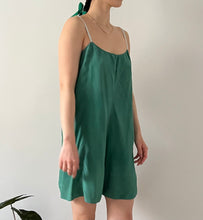 Load image into Gallery viewer, Vintage 1920s emerald dyed silk teddy