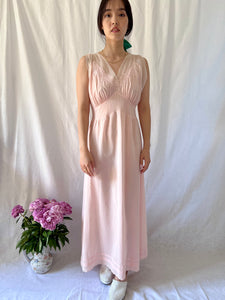 Vintage 1930s silk and tulle blush pink dress
