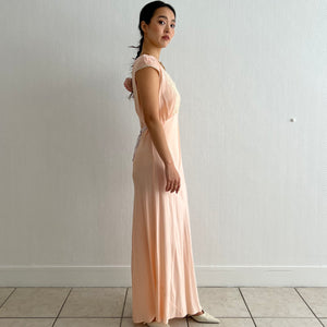Vintage 30s peach lace slip dress