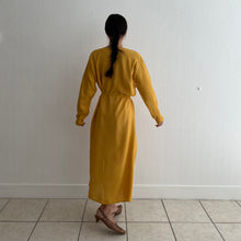 Load image into Gallery viewer, Vintage 1930s hand dyed mustard dress