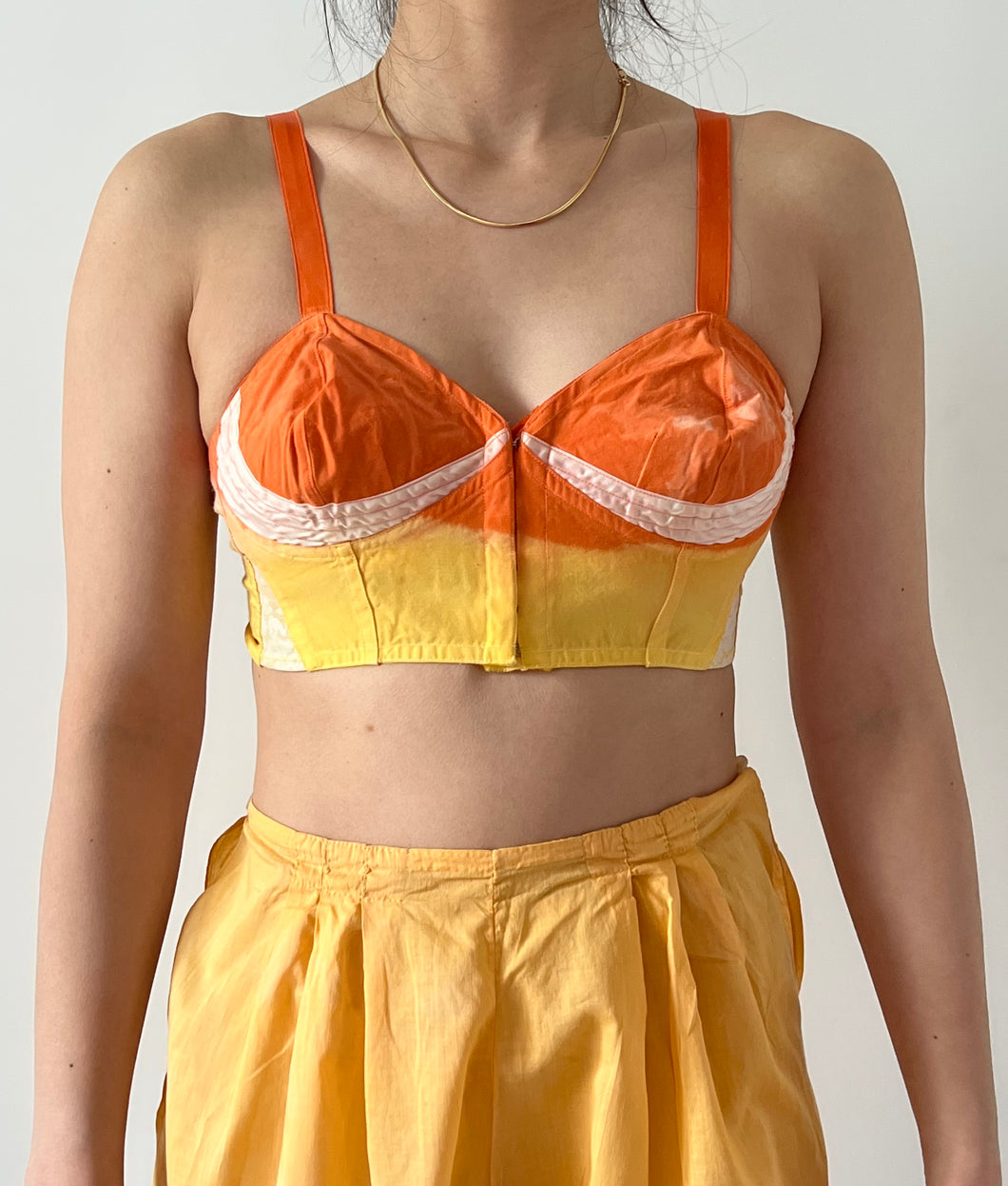 Vintage hand dyed flame bustier