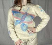 Load image into Gallery viewer, Vintage handmade mohair butterfly sweater